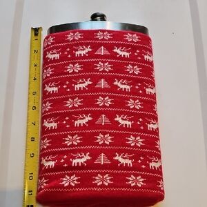 Red Festive Sweater Flask